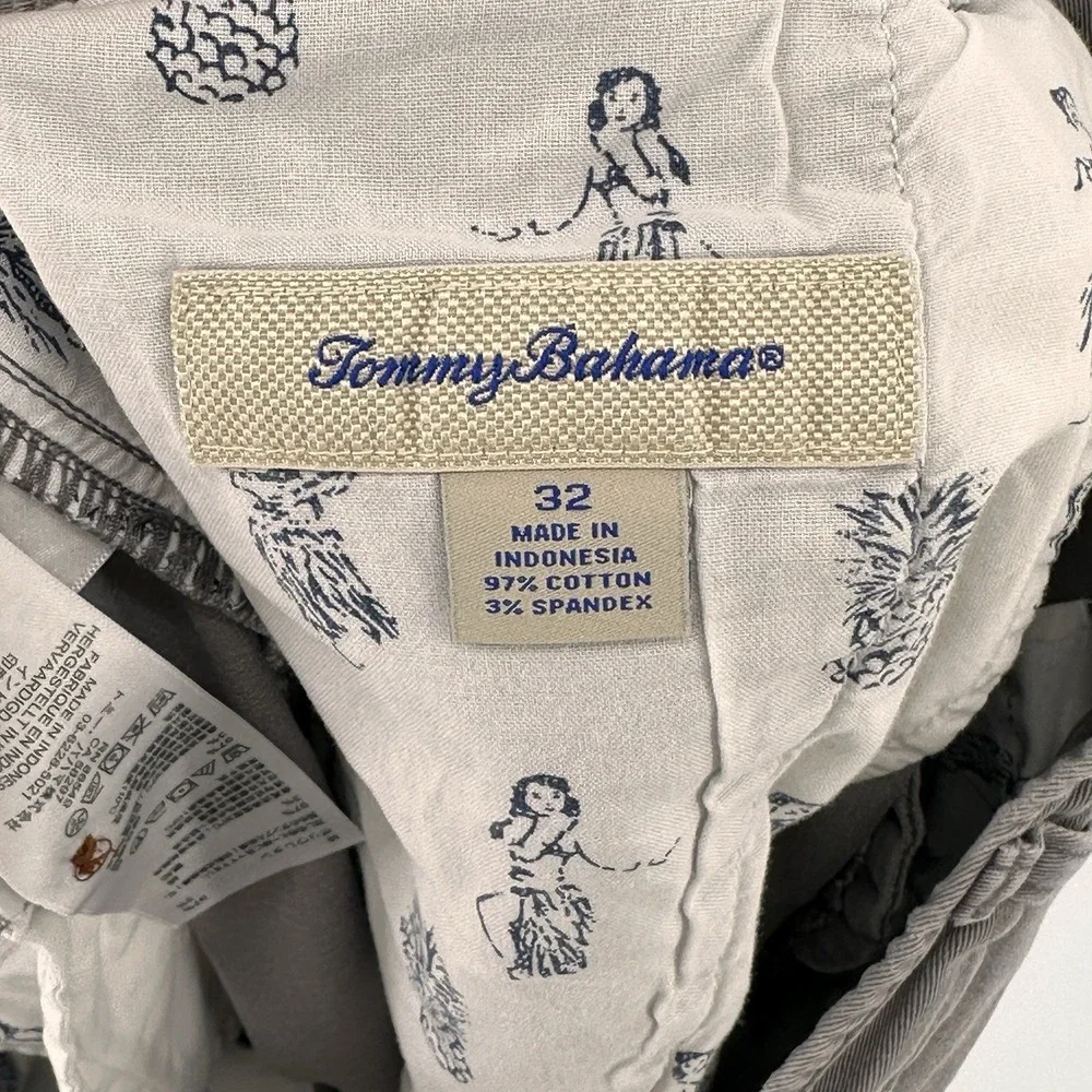 Tommy Bahama Boracay Flat Front Shorts Mens 32 Fog Gray 9.5 Inseam